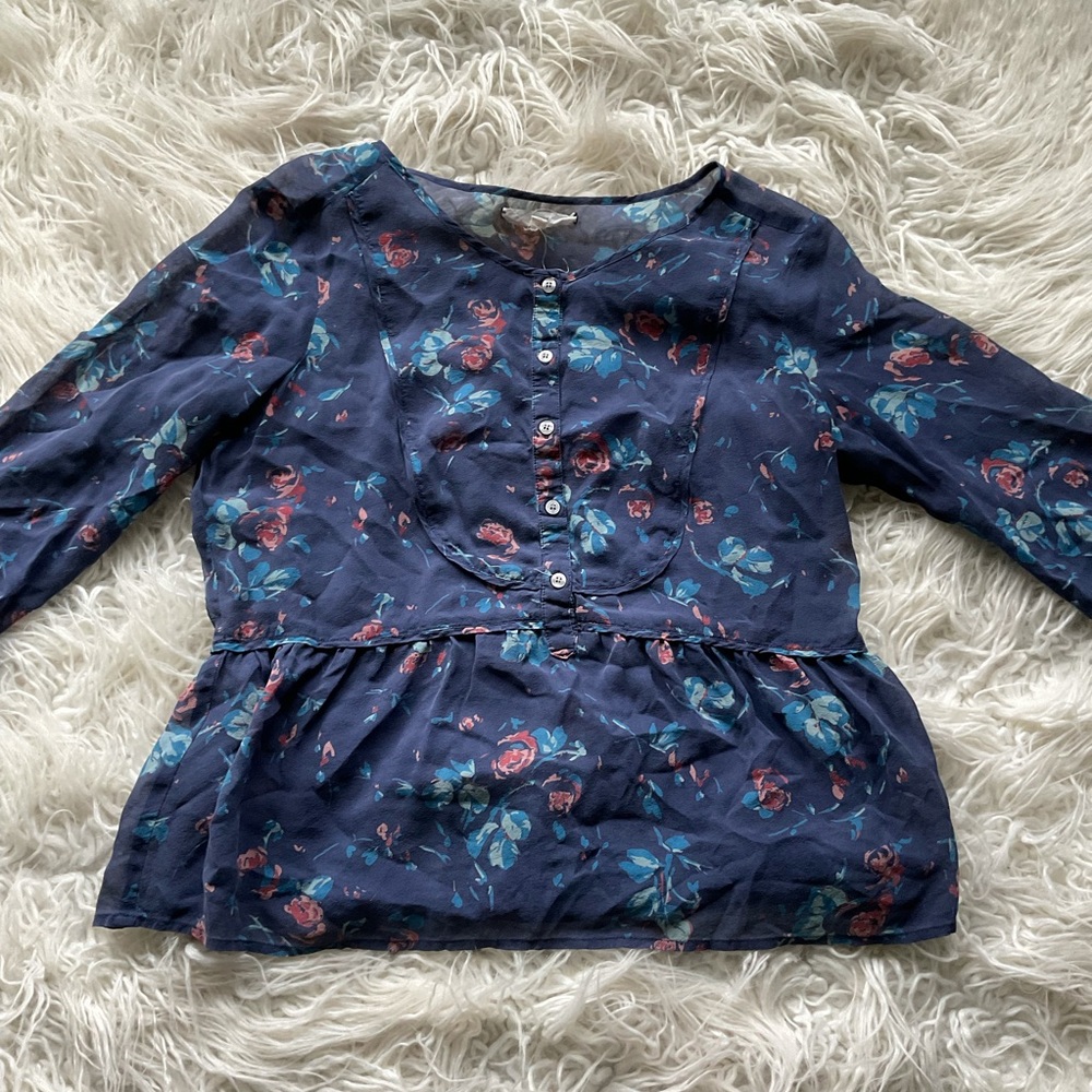 Eliot Sheer Silk‎ Floral Blouse
